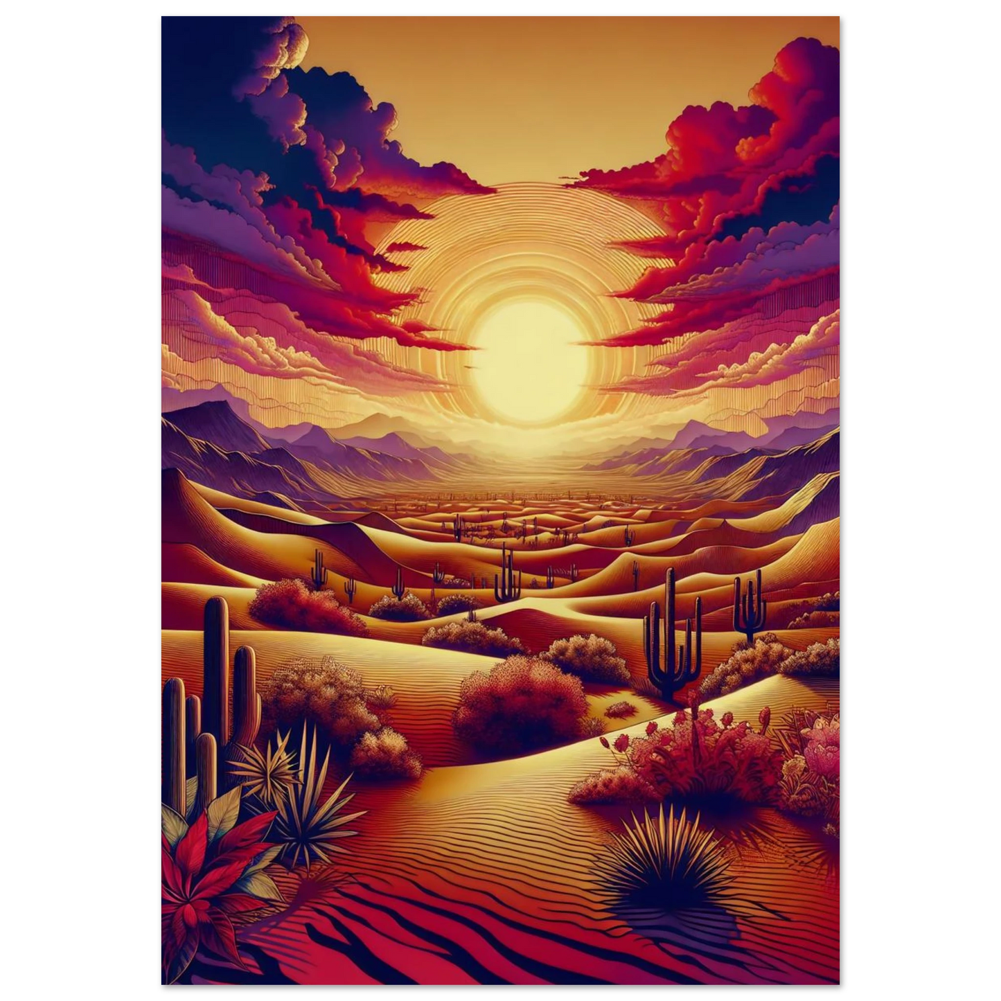 Affiche Vakiart : Soleil Écarlate maquette