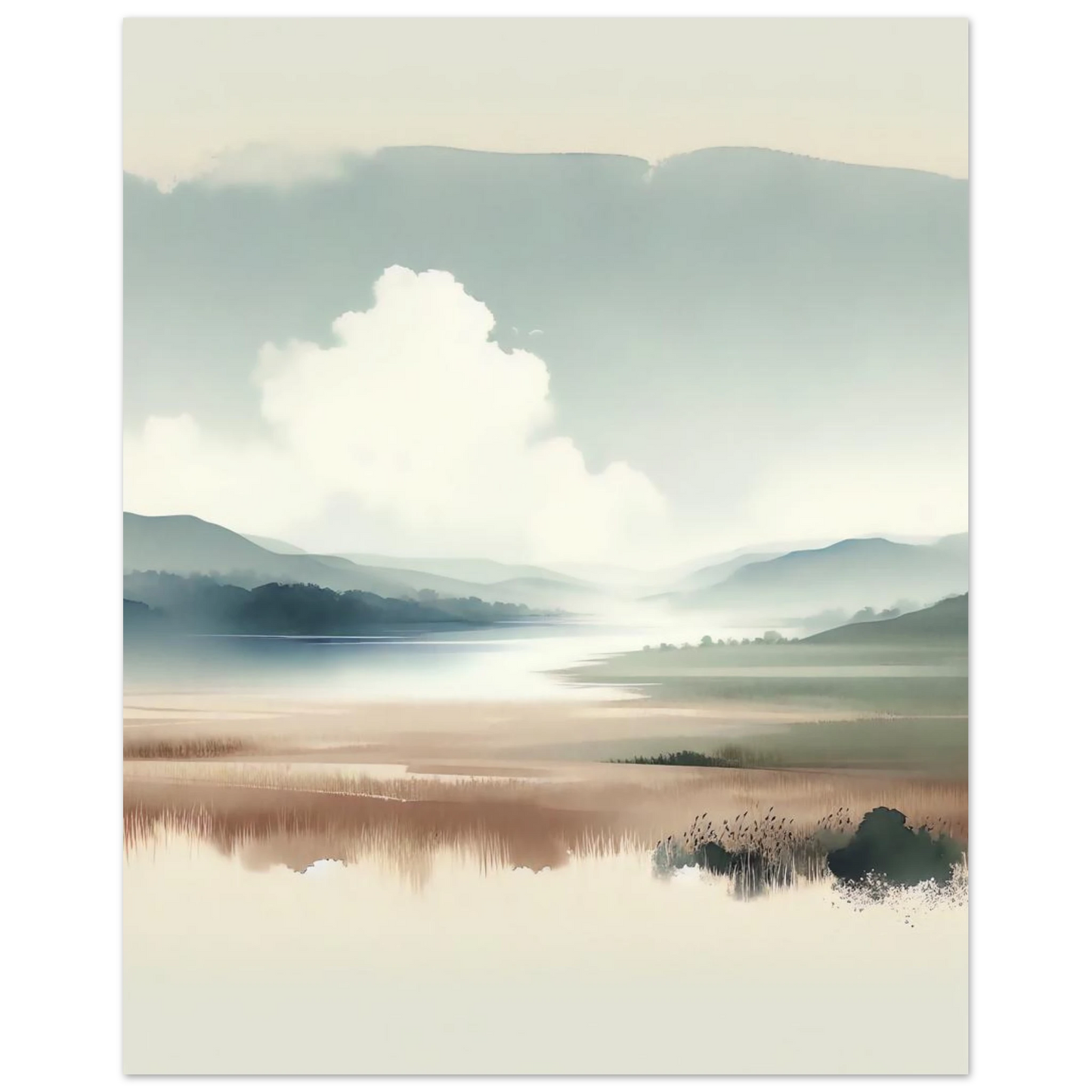 Affiche Vakiart : Tranquillité aquarellée maquette