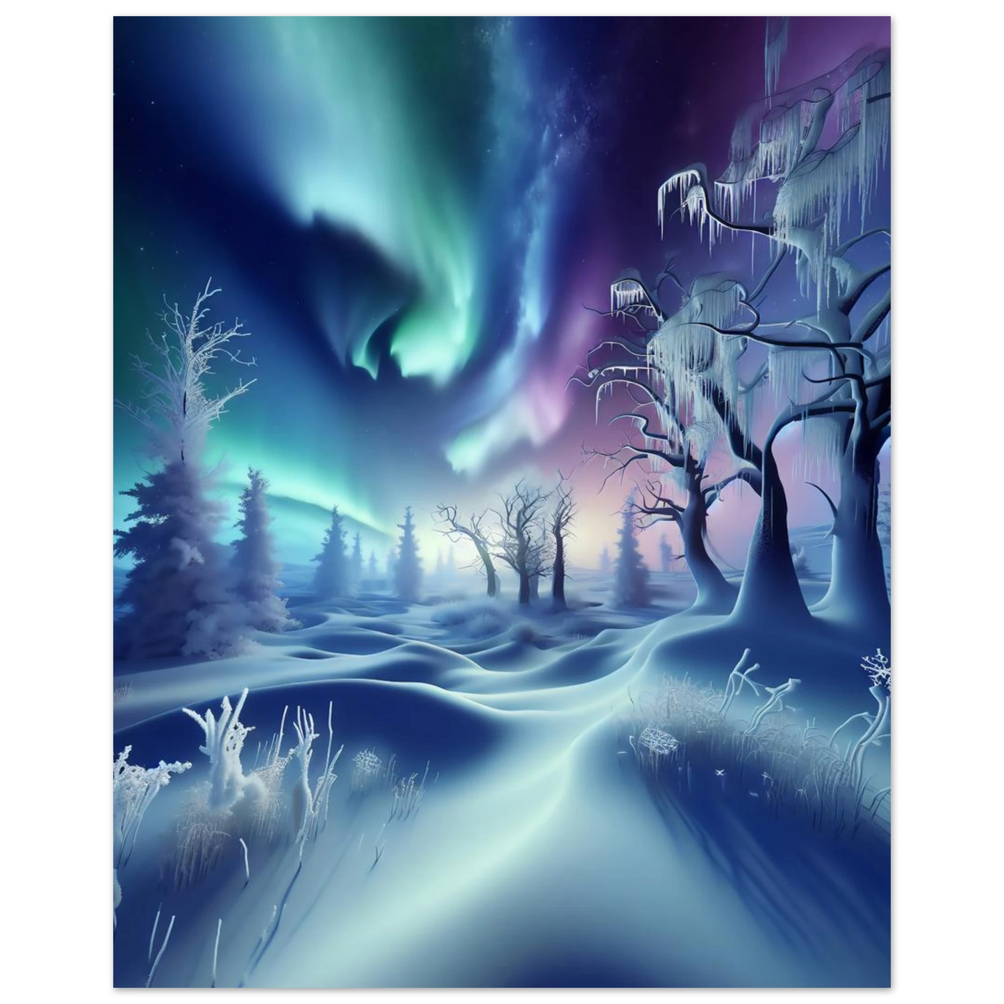 Affiche Vakiart : Neige mystique maquette