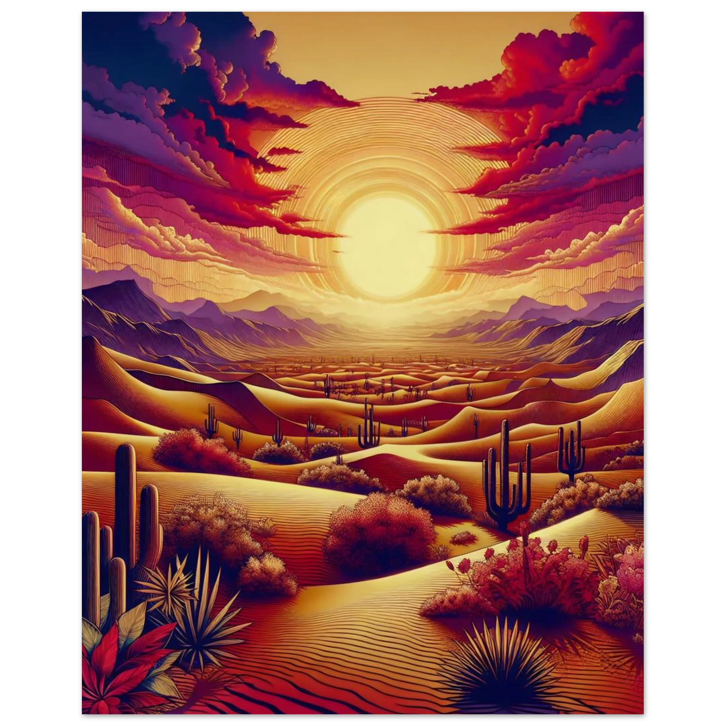 Affiche Vakiart : Soleil Écarlate maquette