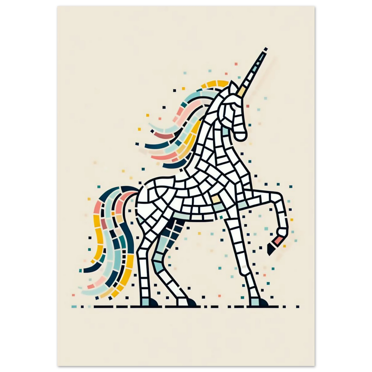 Poster Vakiart : Licorne Éclatante maquette