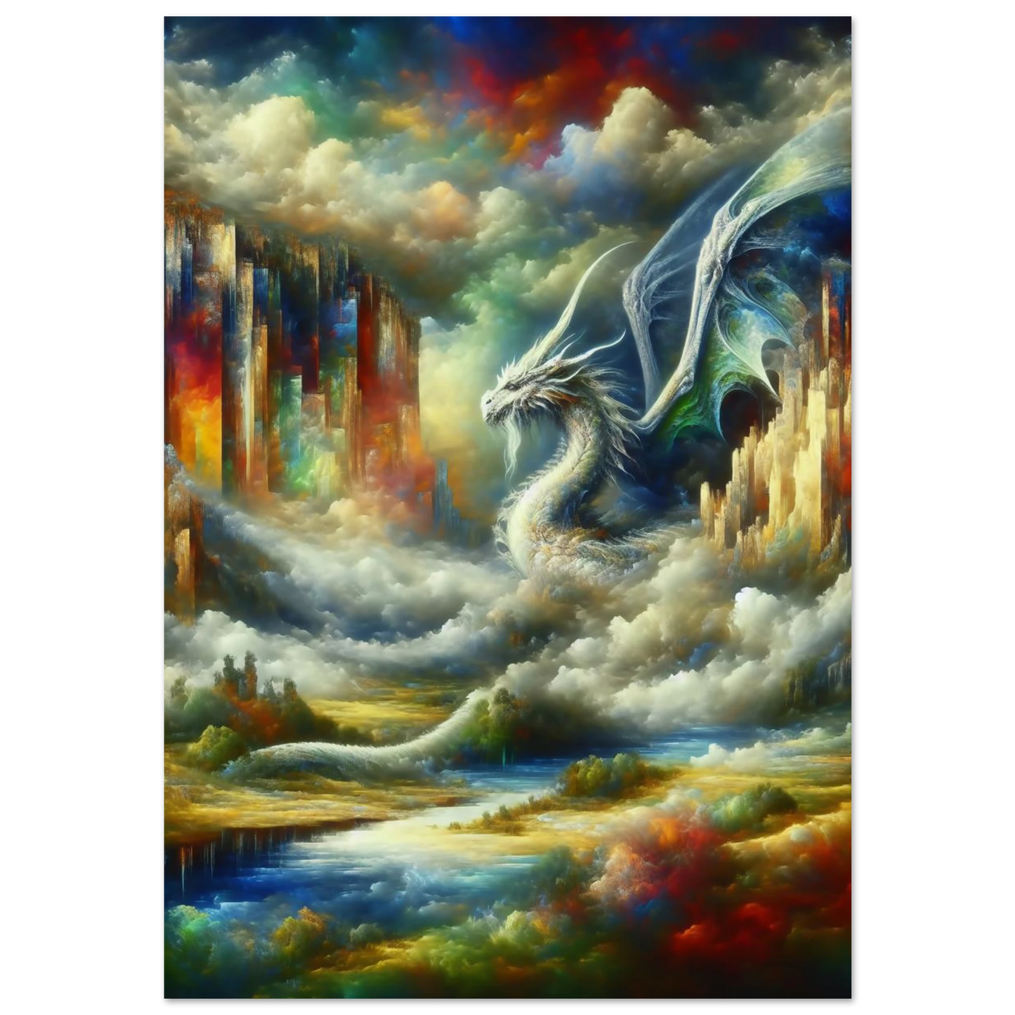 Poster Dragon Blanc maquette
