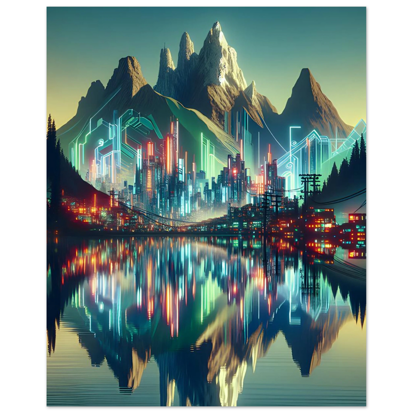 Poster Vakiart : Reflet futuriste maquette
