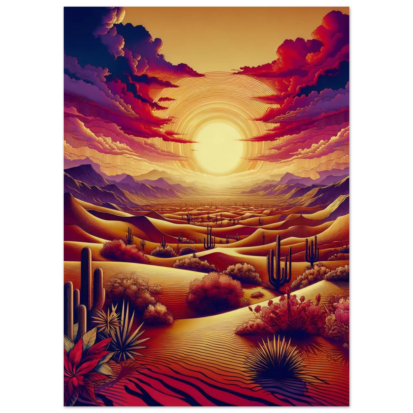 Poster Vakiart : Soleil Écarlate maquette