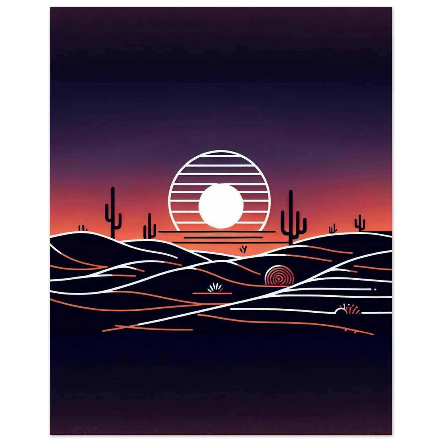 Poster Vakiart : Lever du Soleil Minimaliste maquette