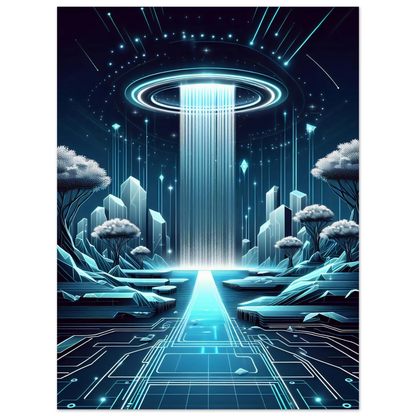 Cascade Futuriste | Poster - Vakiart