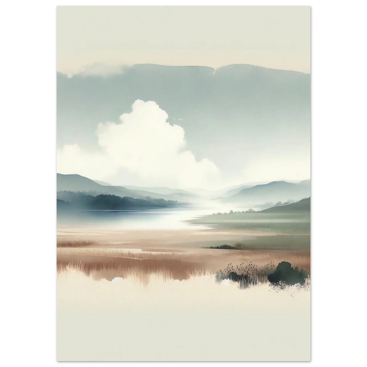 Affiche Vakiart : Tranquillité aquarellée maquette