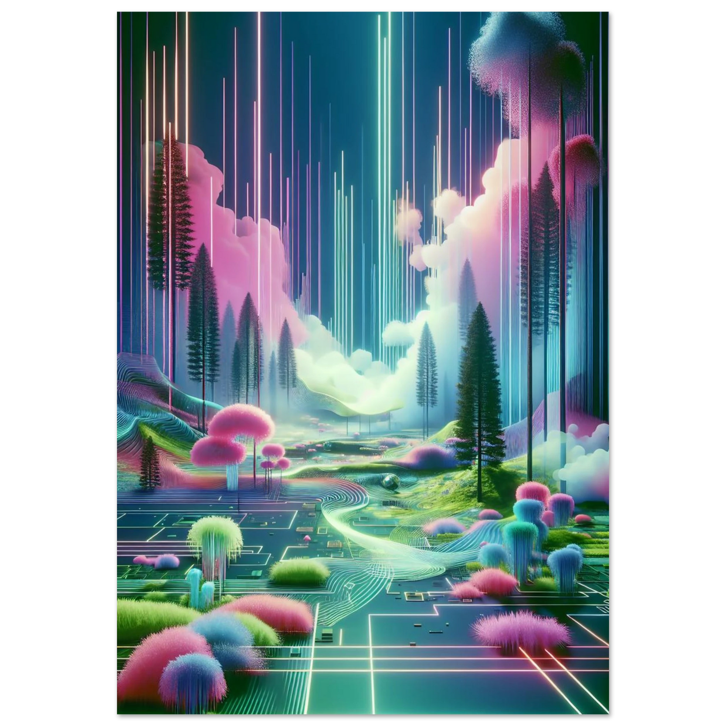 Poster Vakiart : Forêt Néon maquette