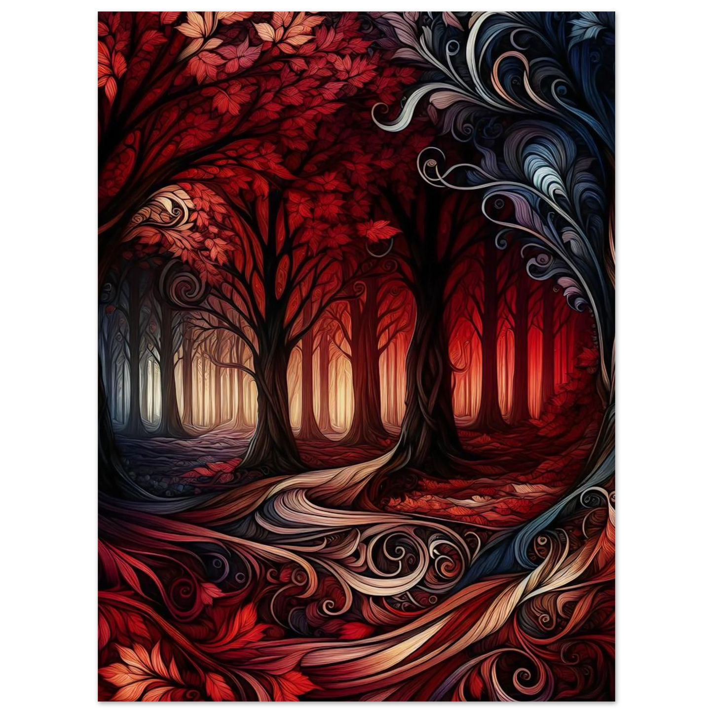 Affiche Vakiart : Forêt d’Automne gothique maquette