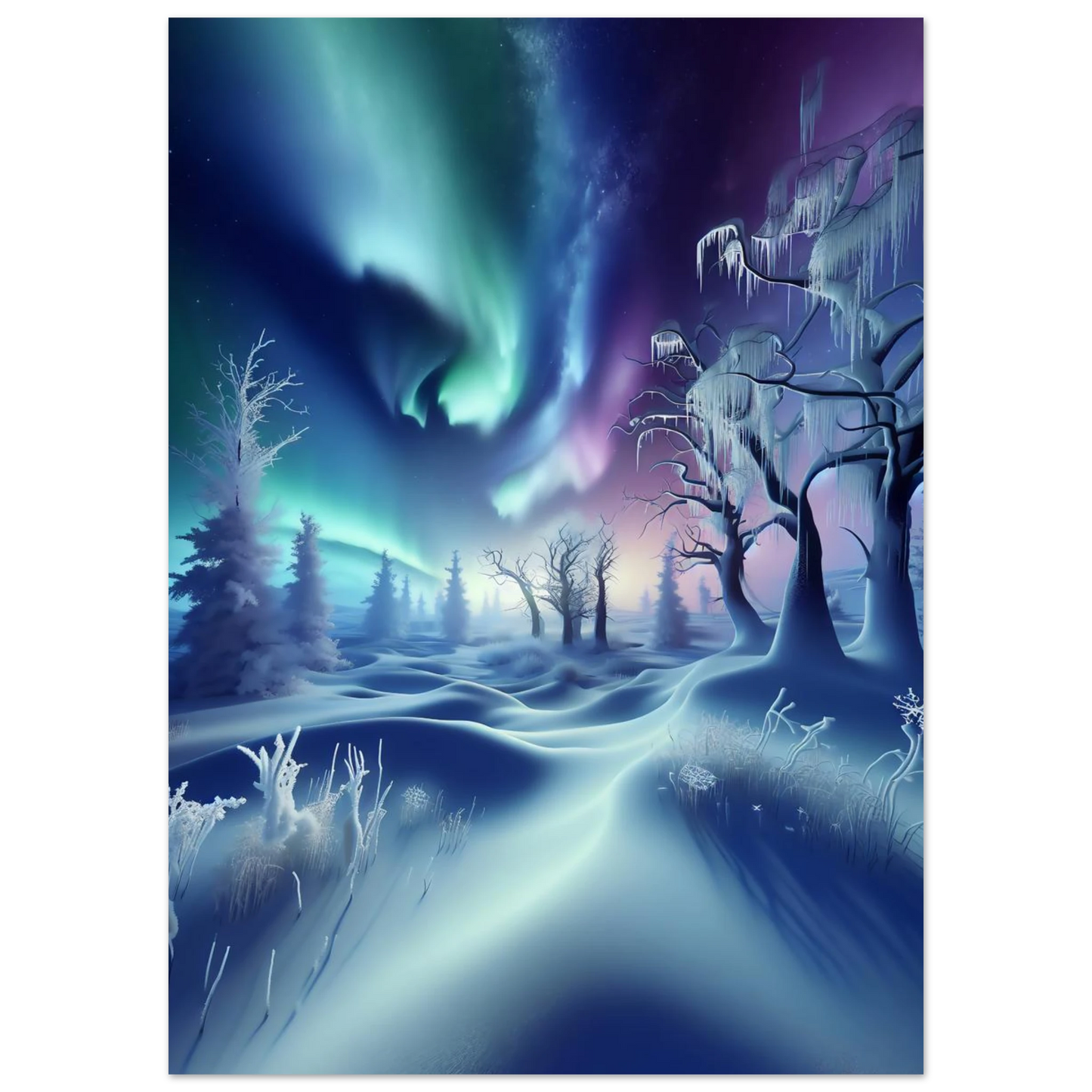 Affiche Vakiart : Neige mystique maquette