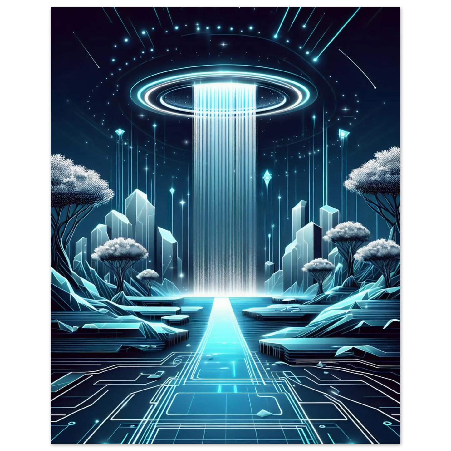 Cascade Futuriste | Poster - Vakiart