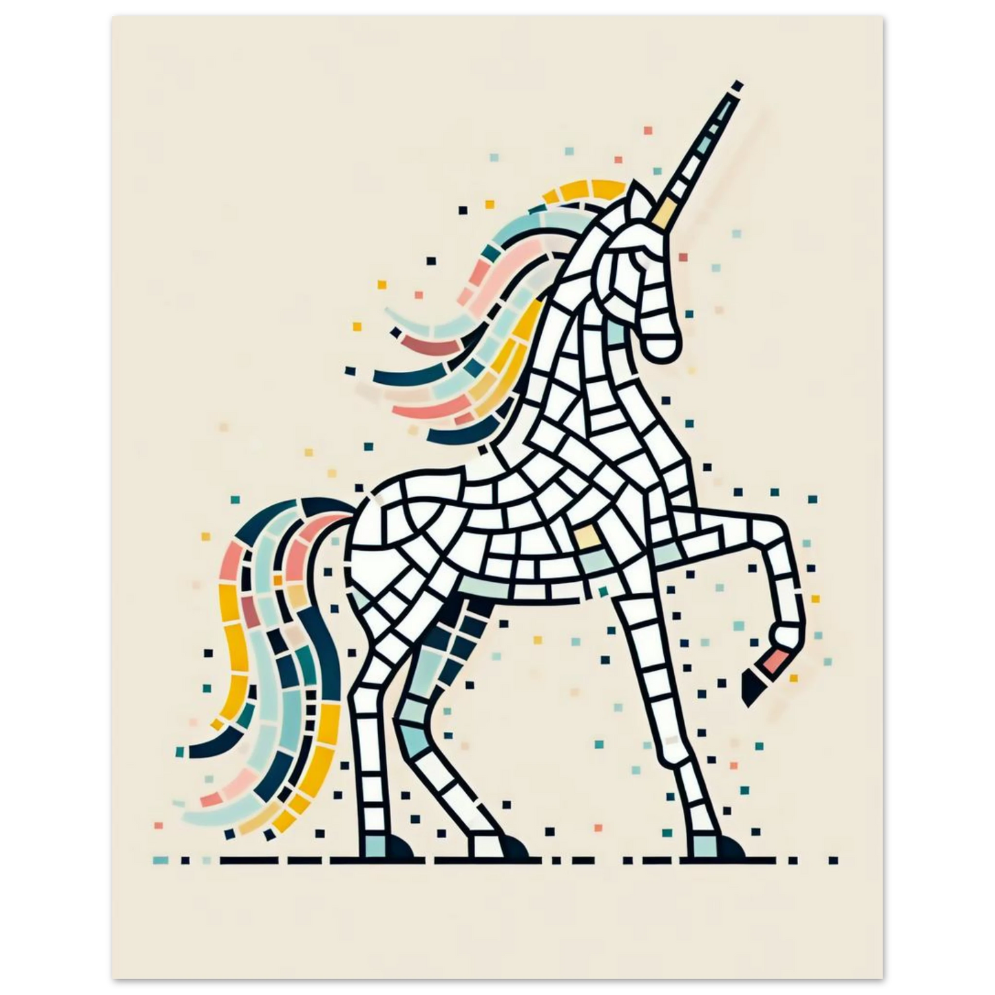 Affiche Vakiart : Licorne Éclatante maquette