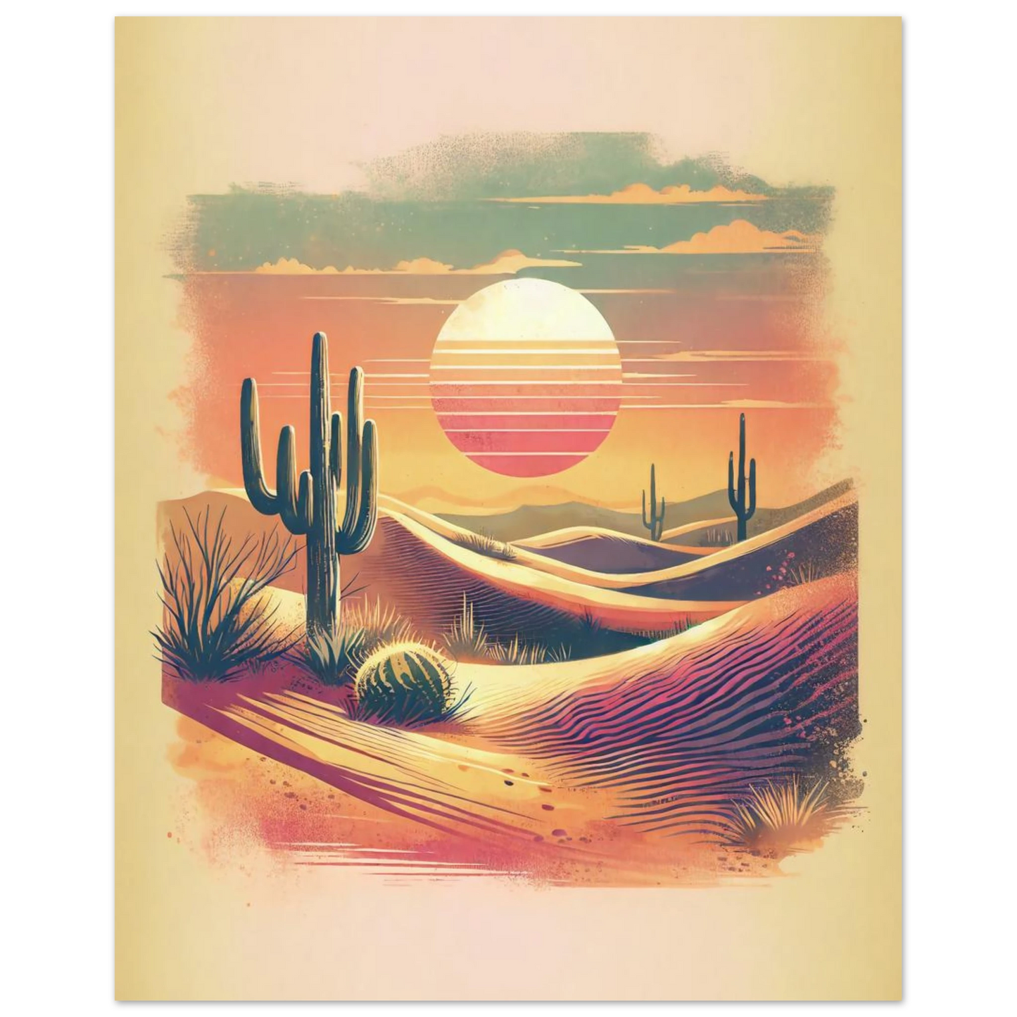 Affiche Vakiart : Crépuscule du Désert maquette
