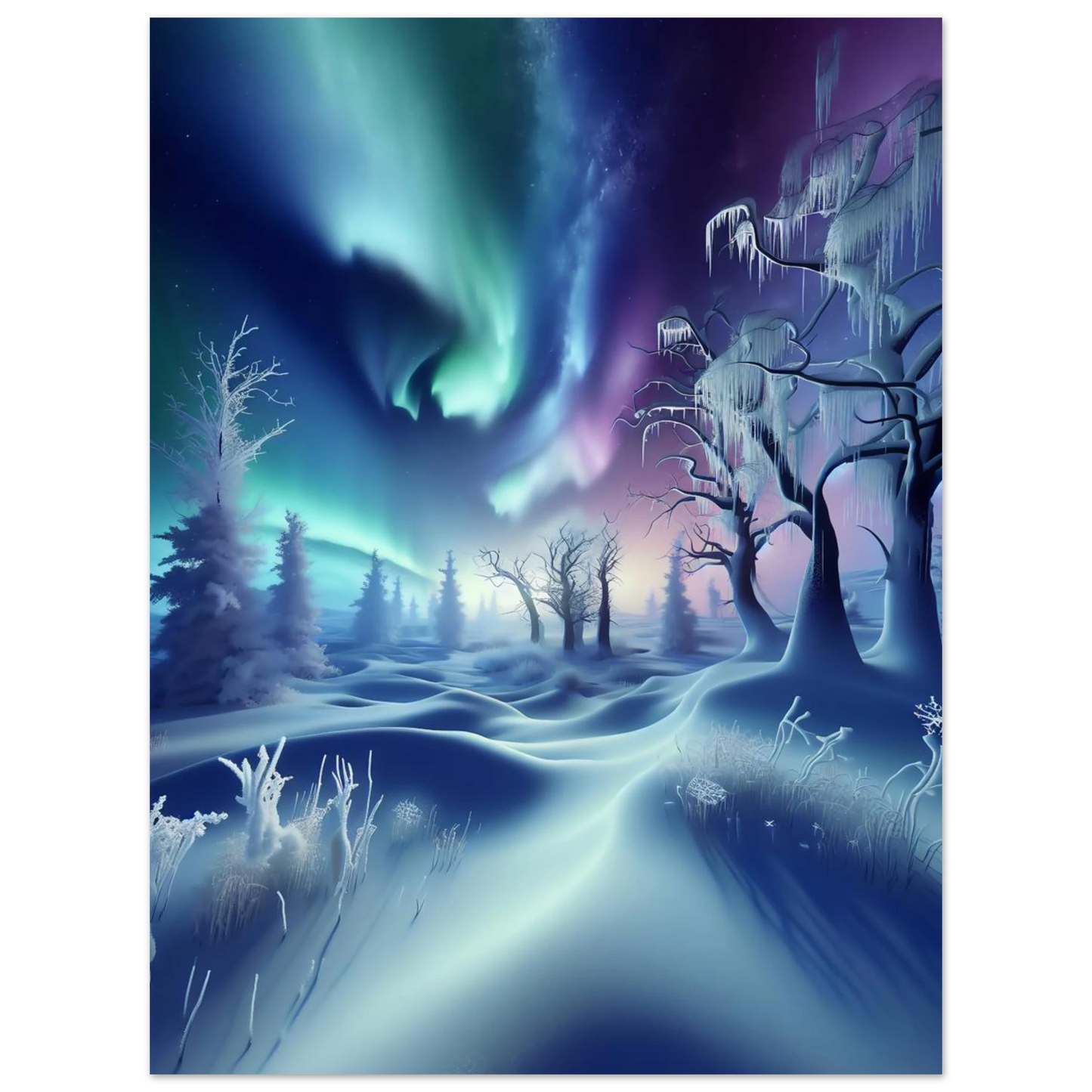 Affiche Vakiart : Neige mystique maquette