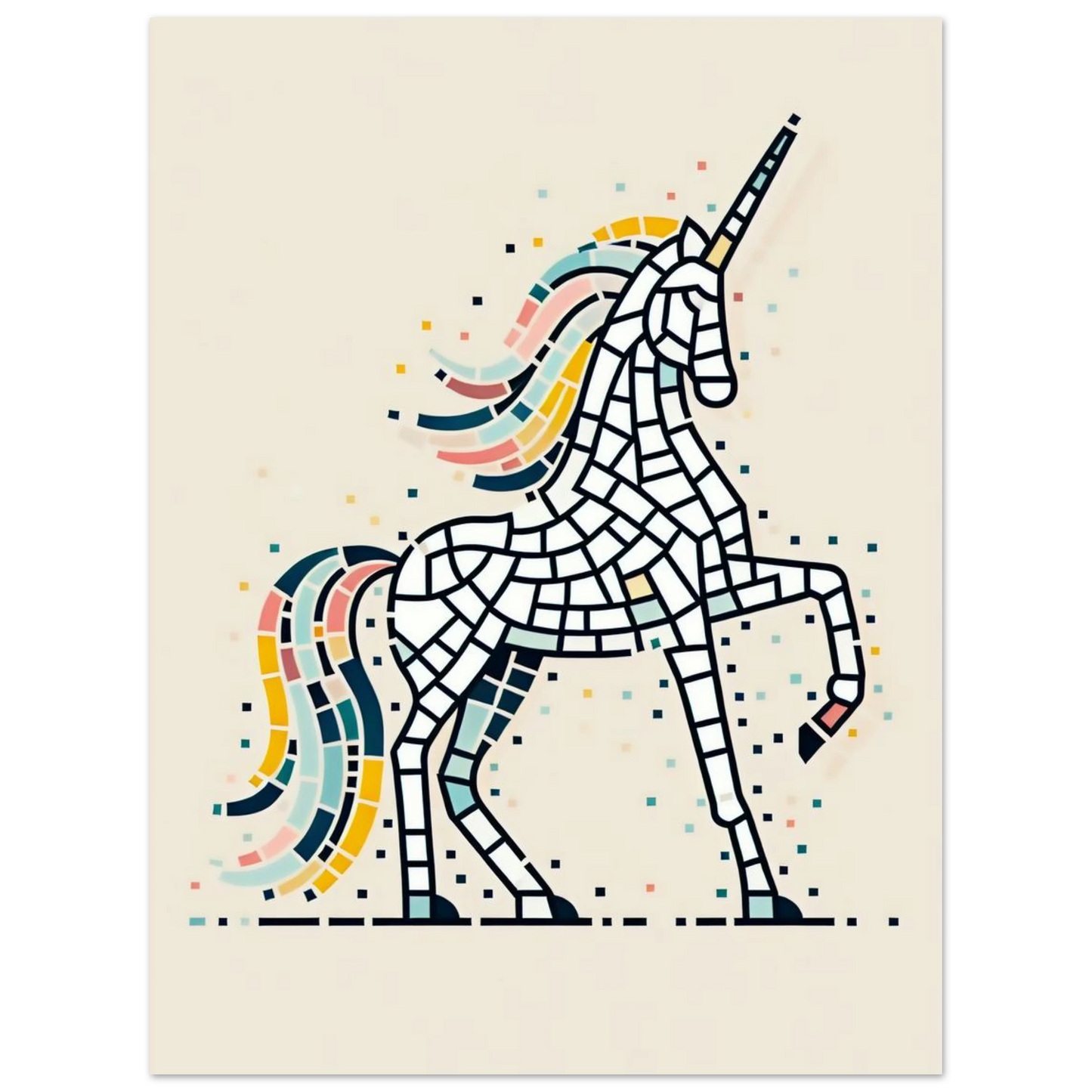 Affiche Vakiart : Licorne Éclatante maquette