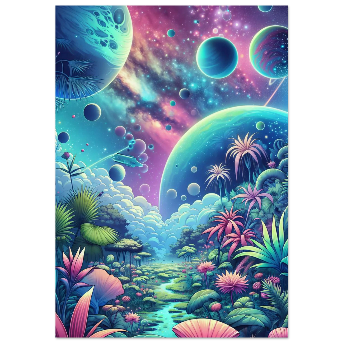 Affiche Vakiart : Jungle Cosmique maquette
