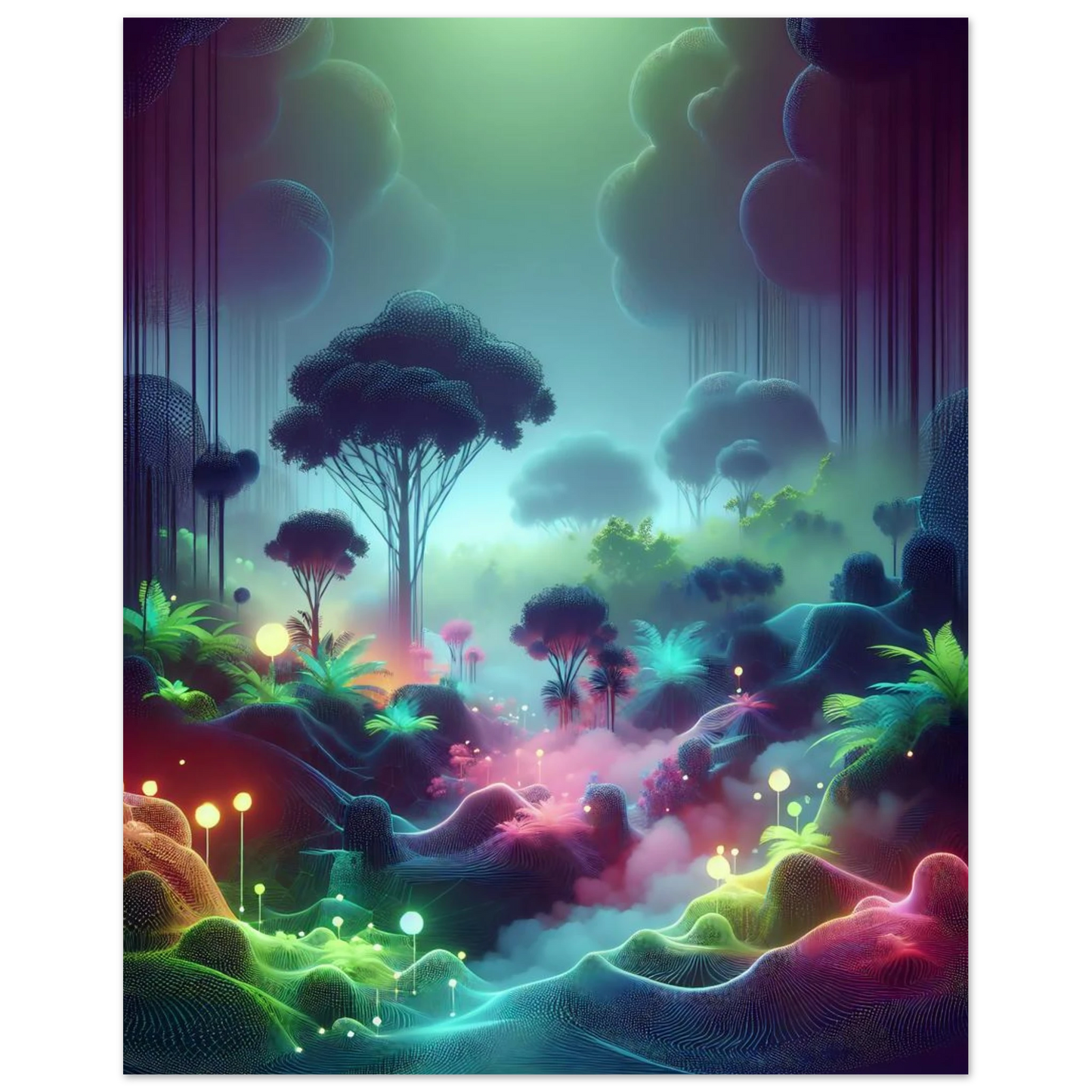 Affiche Vakiart : Forêts luminaires maquette
