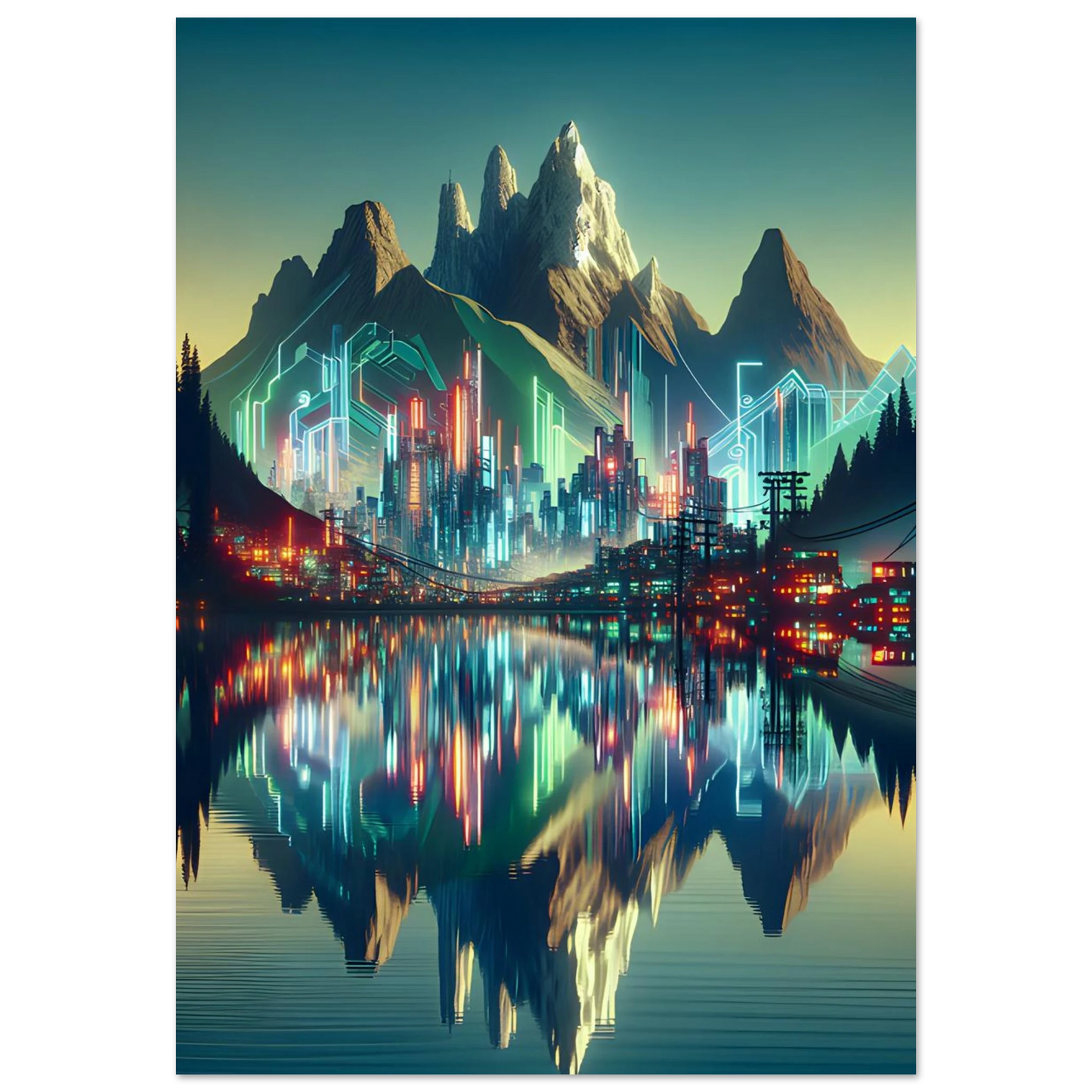Affiche Vakiart : Reflet futuriste maquette