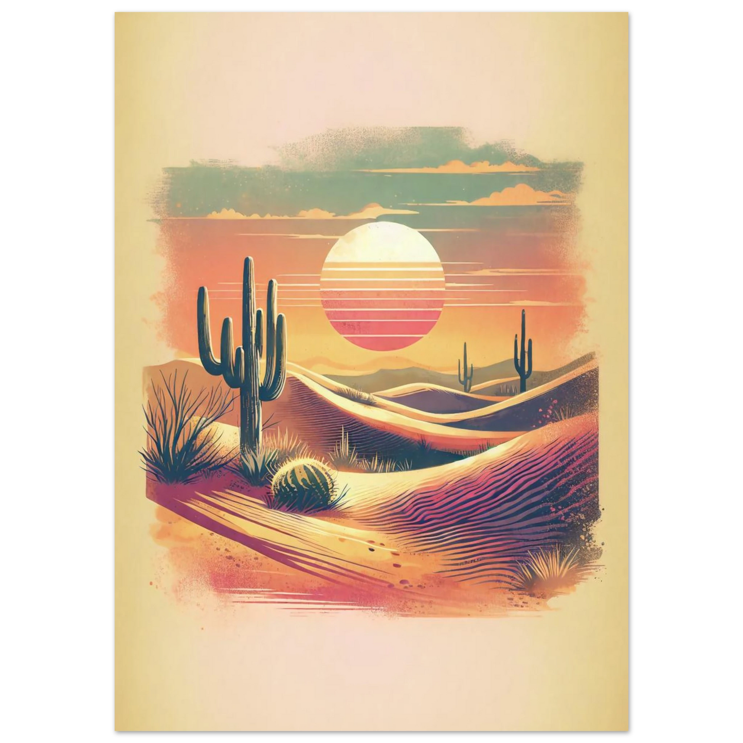 Affiche Vakiart : Crépuscule du Désert maquette