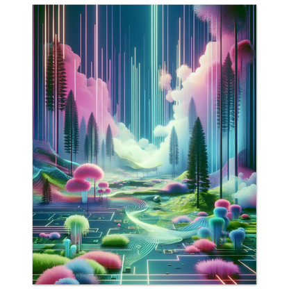 Affiche Vakiart : Forêt Néon maquette