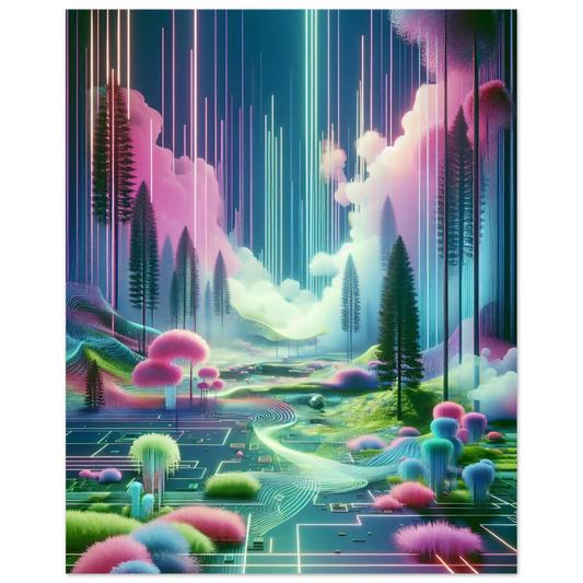 Affiche Vakiart : Forêt Néon maquette