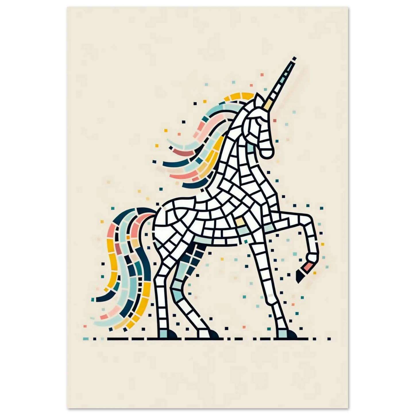 Affiche Vakiart : Licorne Éclatante maquette