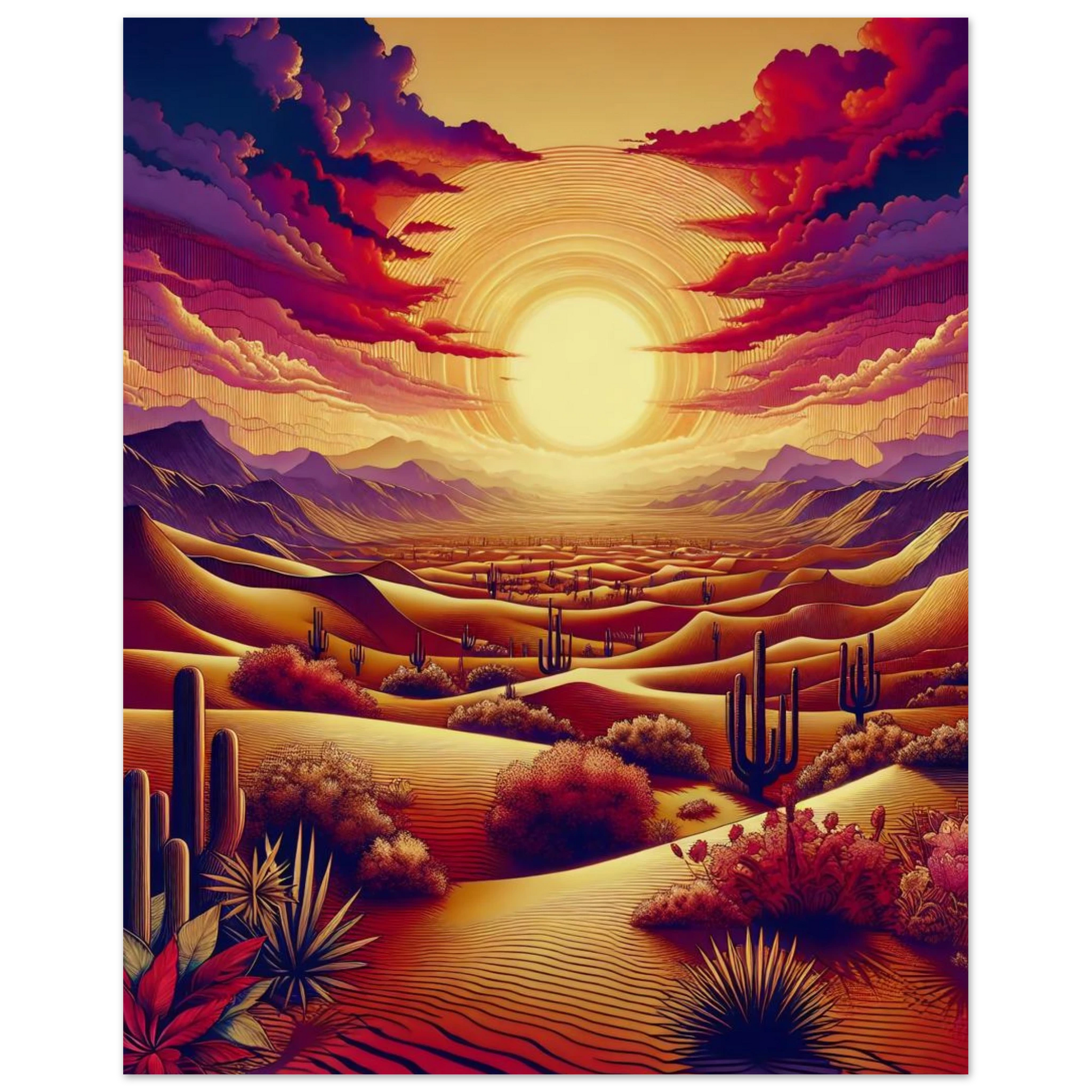 Affiche Vakiart : Soleil Écarlate maquette