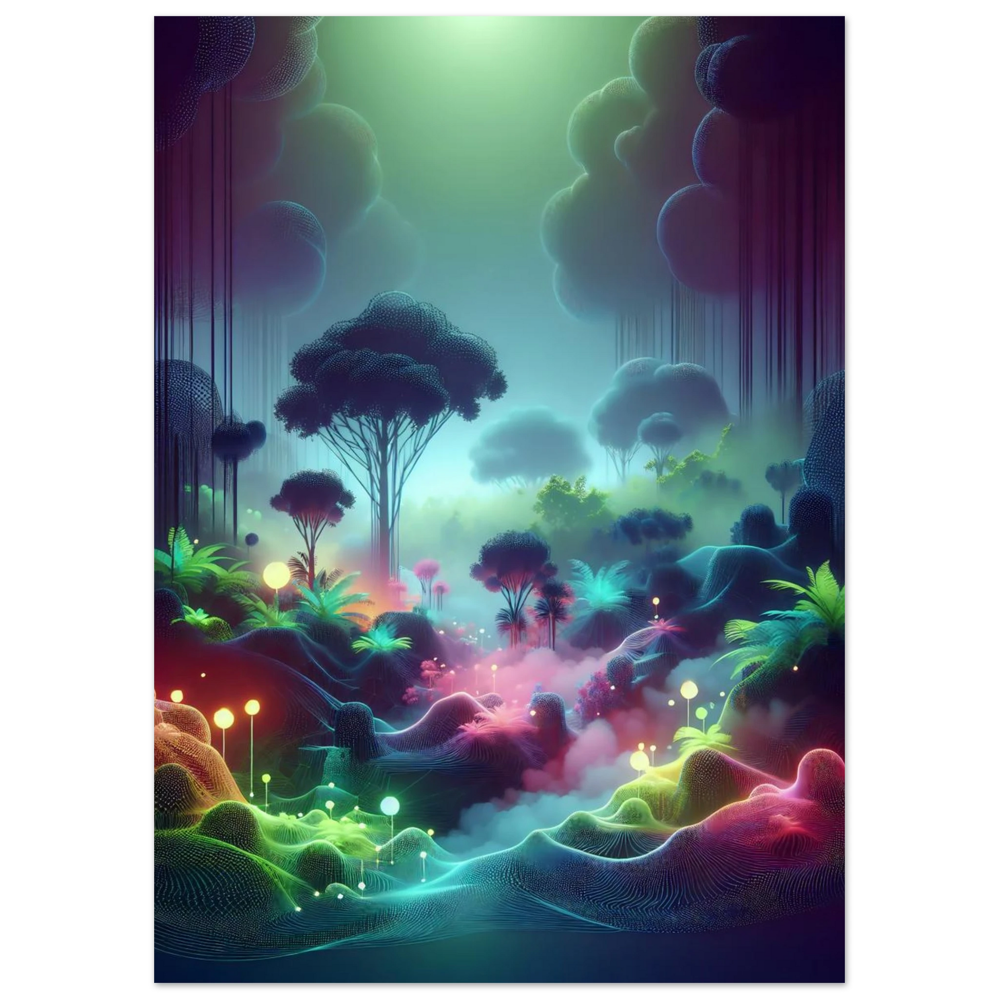 Affiche Vakiart : Forêts luminaires maquette