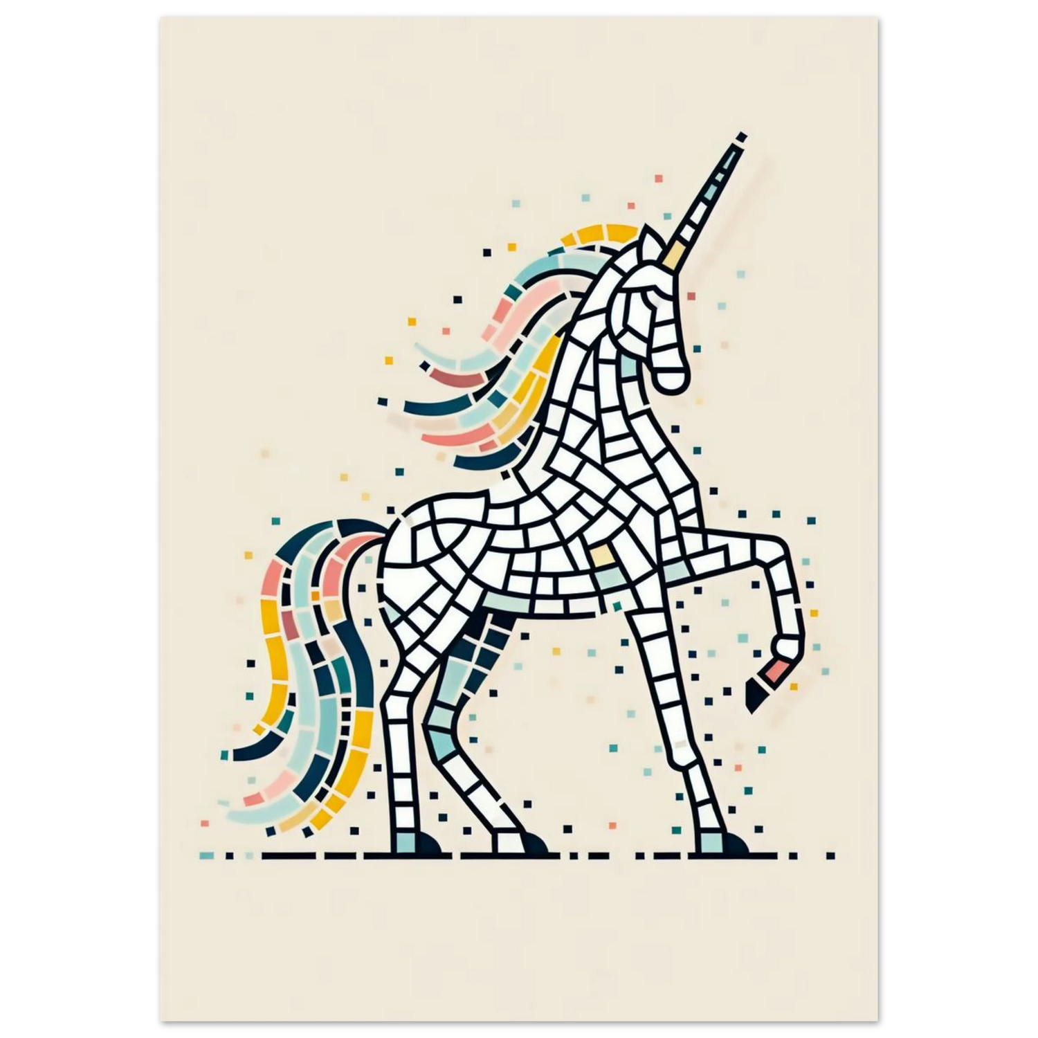 Poster Vakiart : Licorne Éclatante maquette