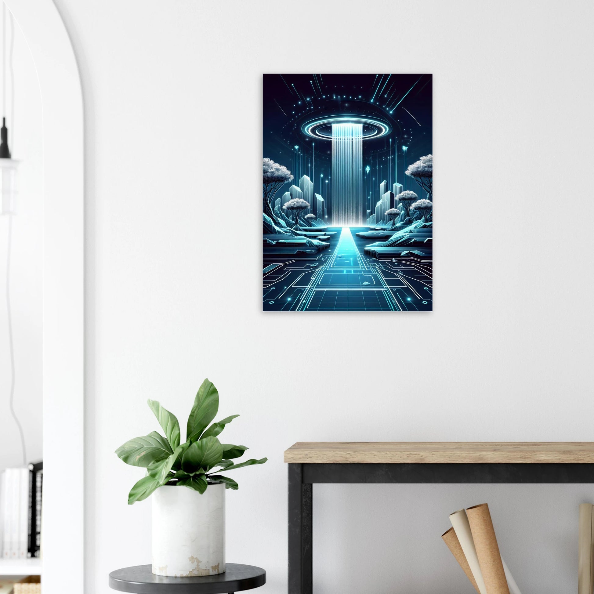 Cascade Futuriste | Poster - Vakiart