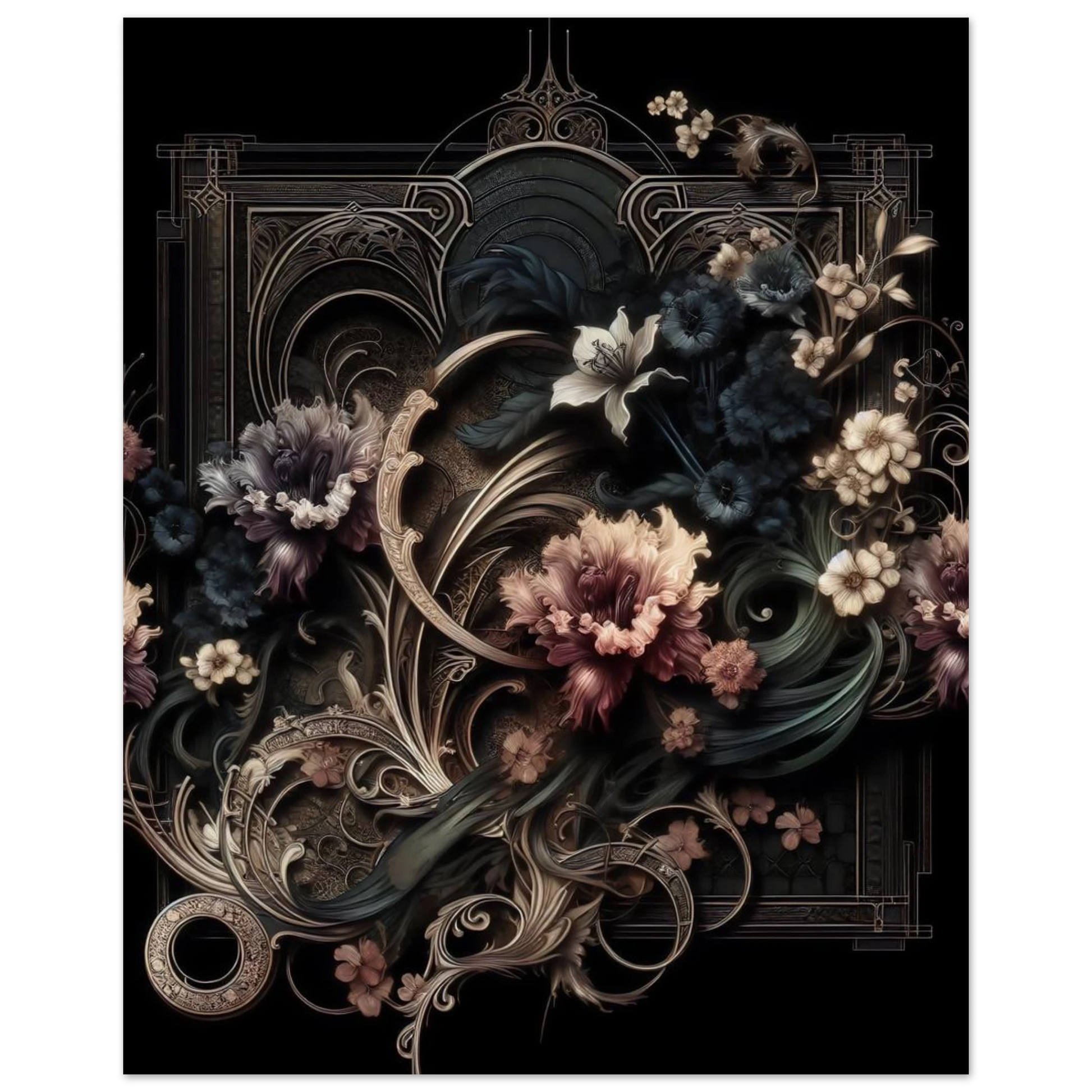 Affiche Vakiart : Fleurs Sombres maquette