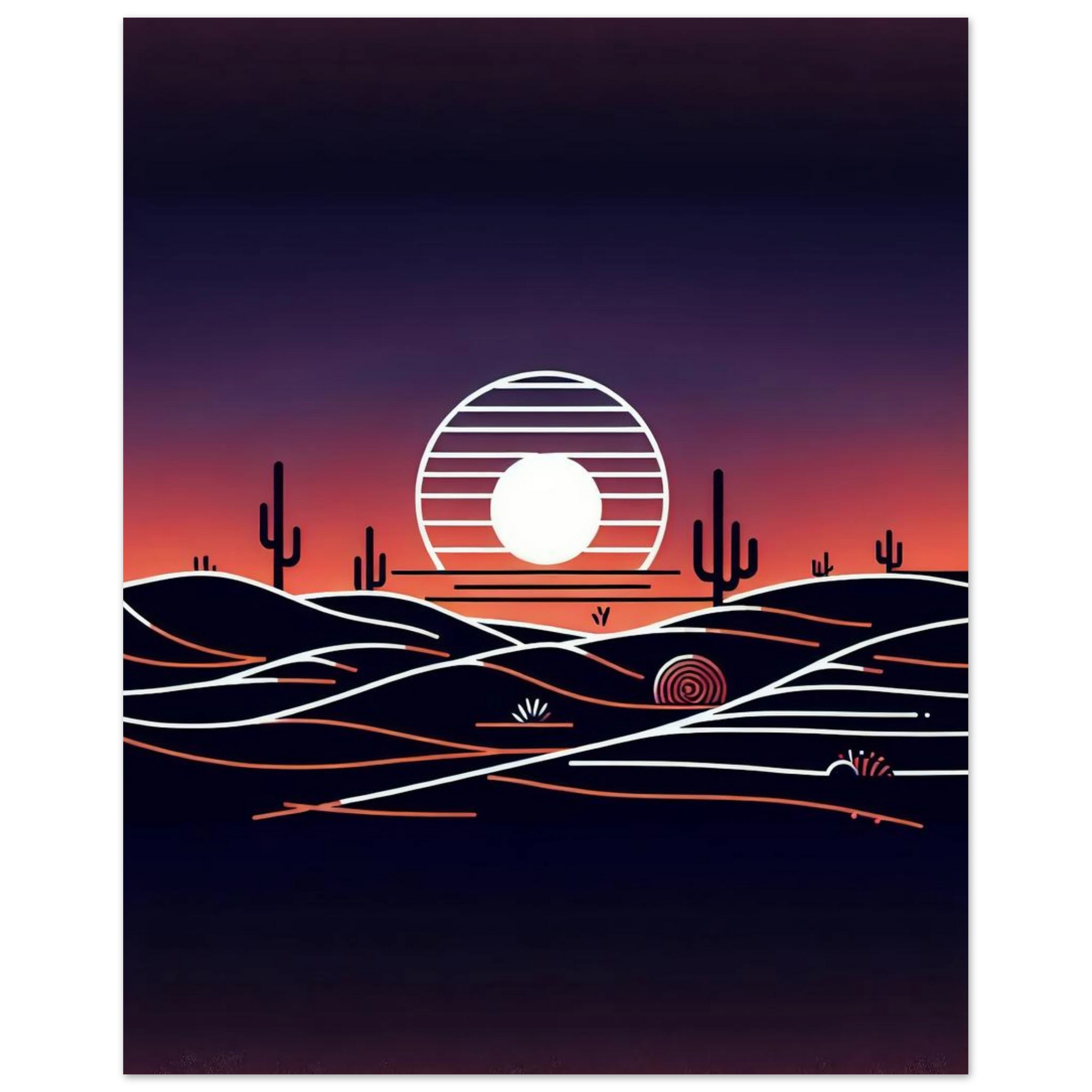 Poster Vakiart : Lever du Soleil Minimaliste maquette