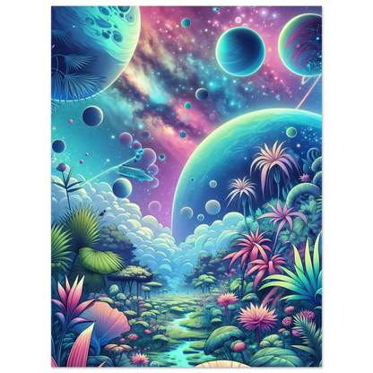 Affiche Vakiart : Jungle Cosmique maquette