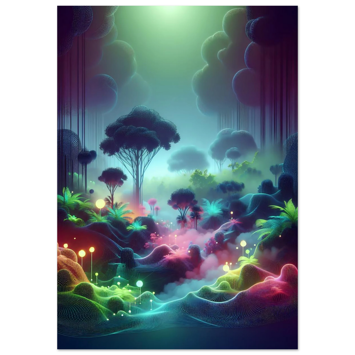 Poster Vakiart : Forêts luminaires maquette