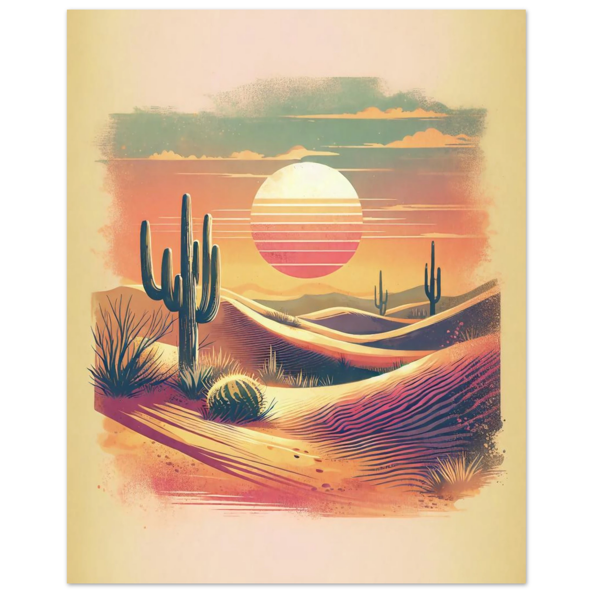 Affiche Vakiart : Crépuscule du Désert maquette