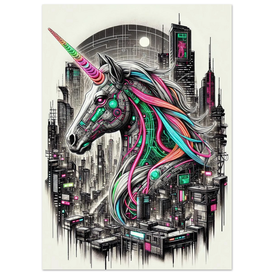 Poster Licorne Futuriste maquette