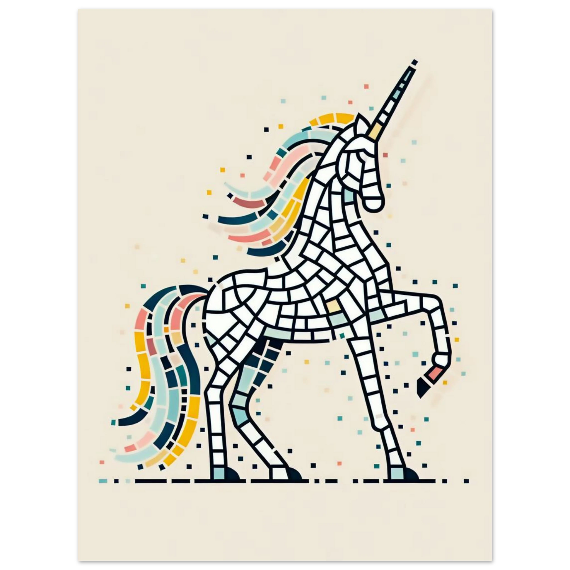 Affiche Vakiart : Licorne Éclatante maquette