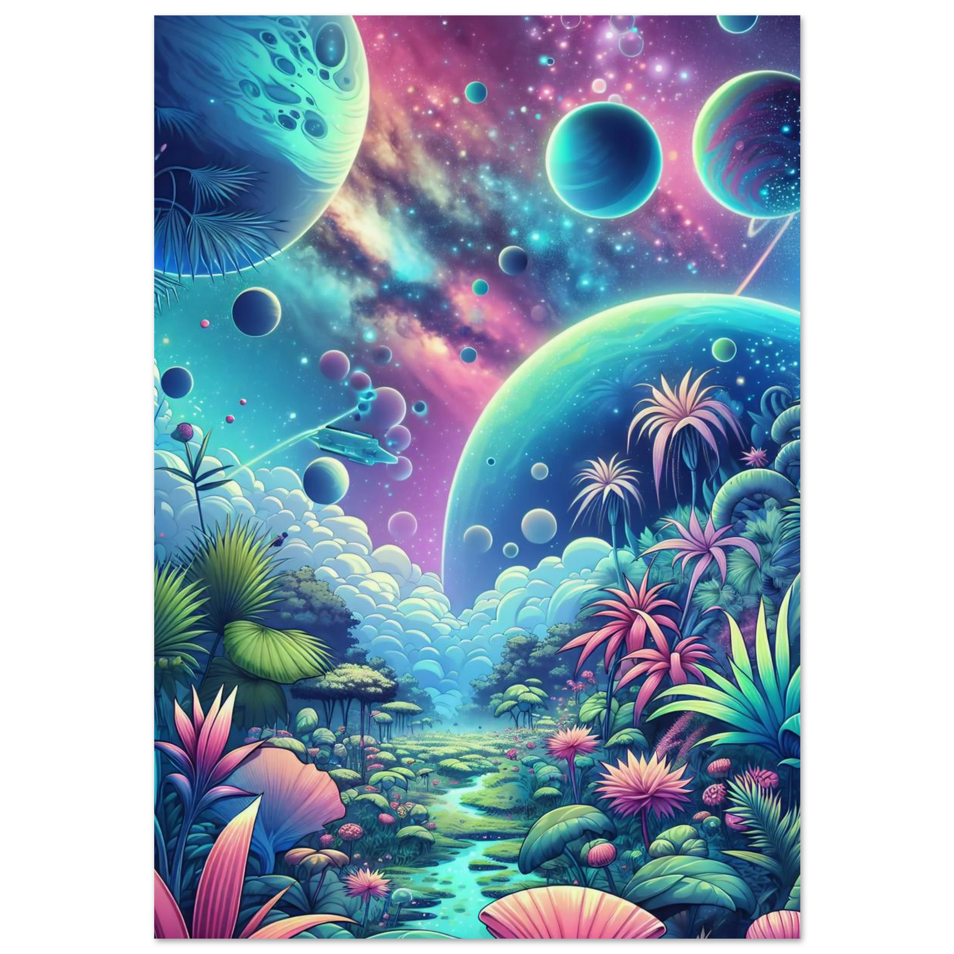 Affiche Vakiart : Jungle Cosmique maquette