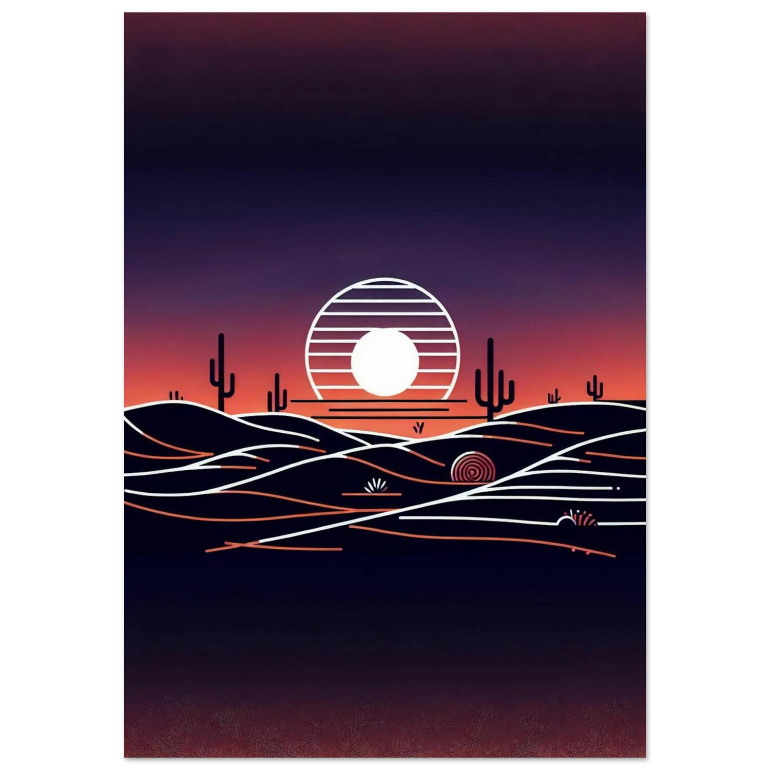 Affiche Vakiart : Lever du Soleil Minimaliste maquette