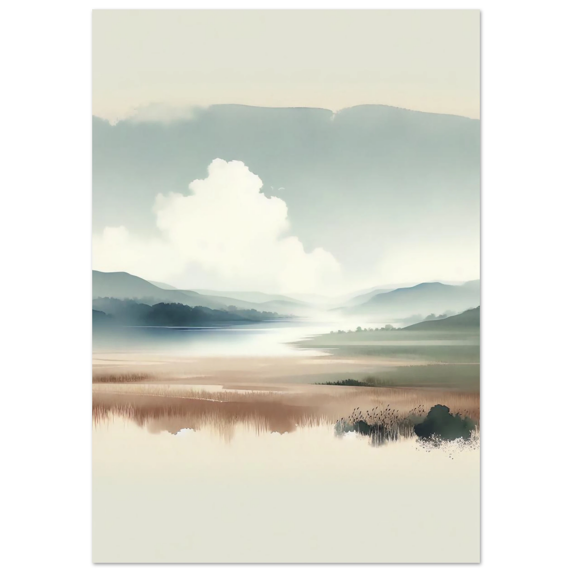 Affiche Vakiart : Tranquillité aquarellée maquette