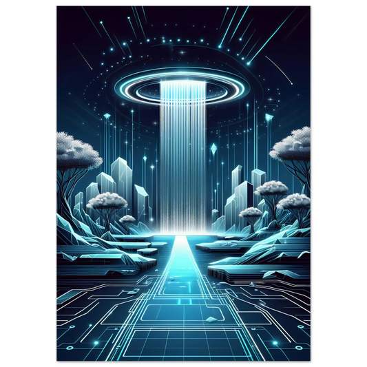 Cascade Futuriste | Poster - Vakiart